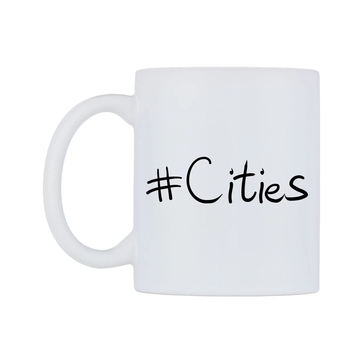 Cities Mug — mug, right side, on a white background