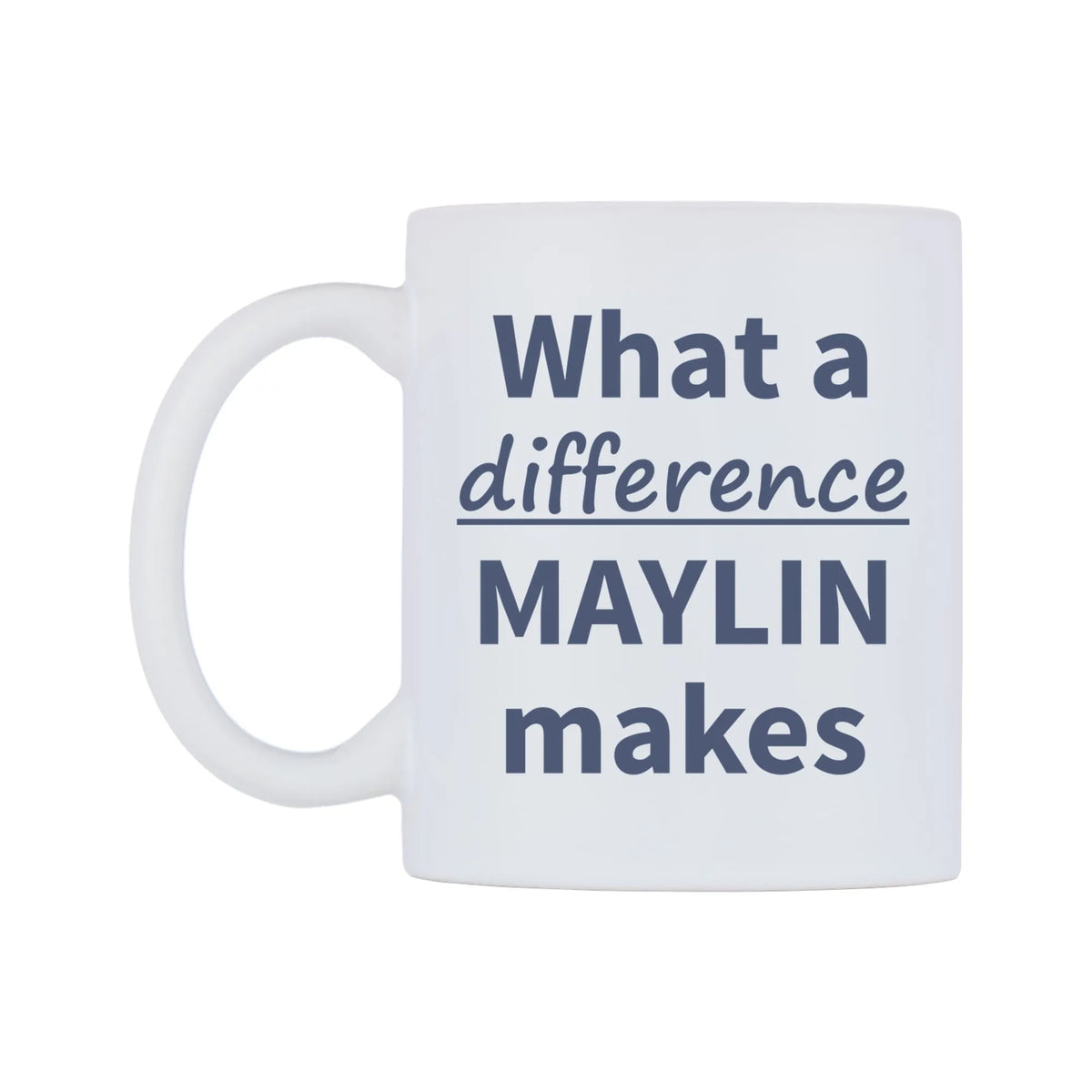 What a difference MAYLIN makes Mug — mug, right side, on a white background