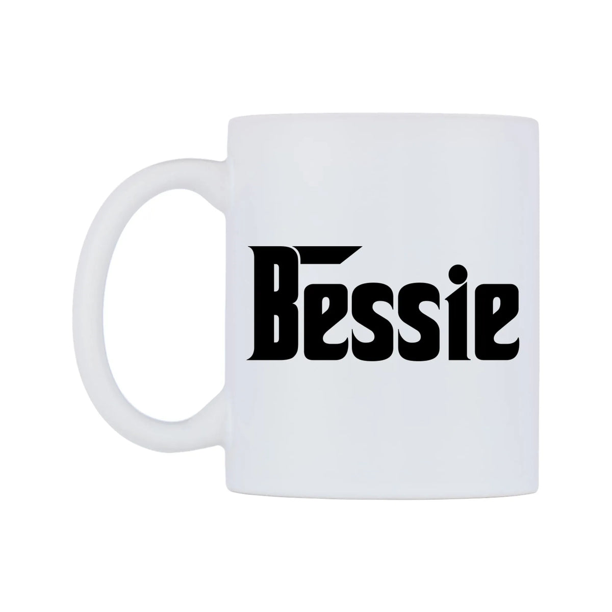 Bessie - Godfather Themed Mug — white 11oz gloss mug, right side, on a white background