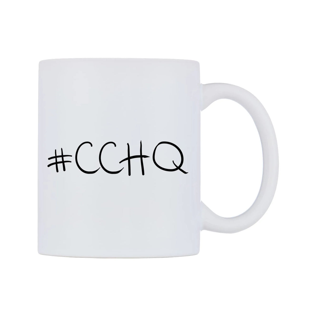 CCHQ Mug — mug, left side, on a white background