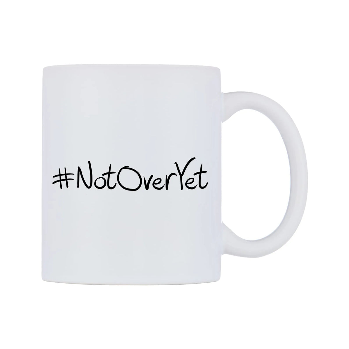 NotOverYet Mug — mug, left side, on a white background