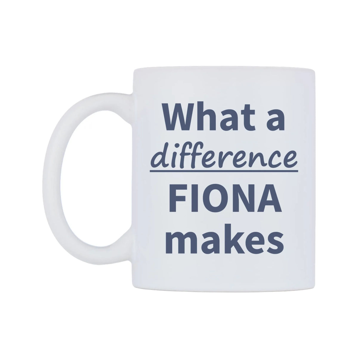 What a difference FIONA makes Mug — mug, right side, on a white background
