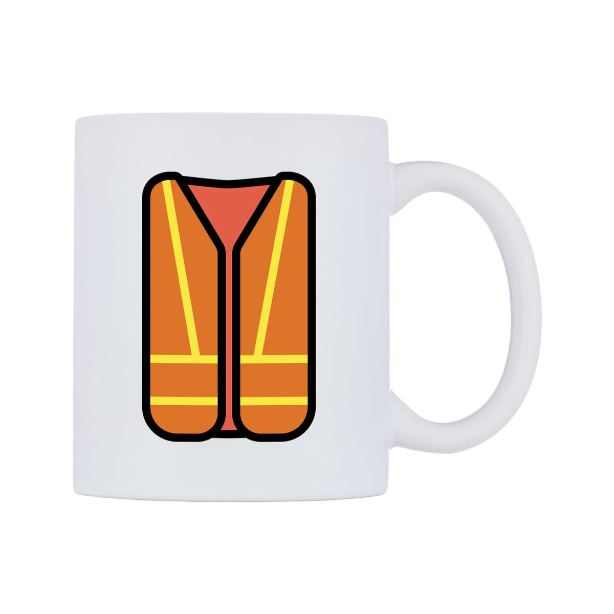 Safety Vest Emoji Mug — mug, left side, on a white background
