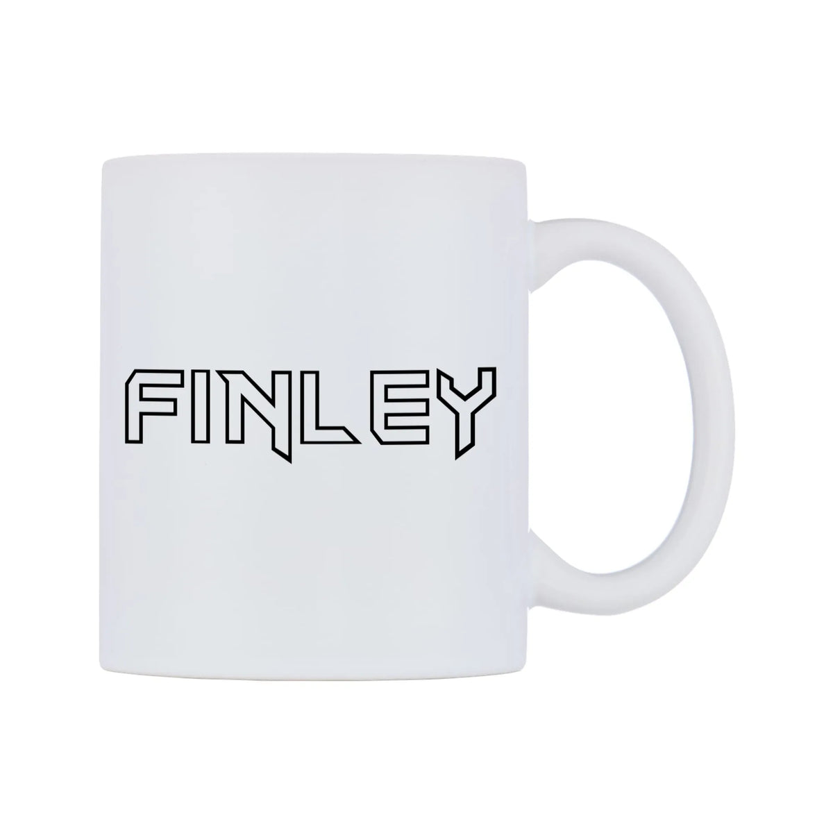 Finley - Iron Maiden Themed Mug — white 11oz gloss mug, left side, on a white background
