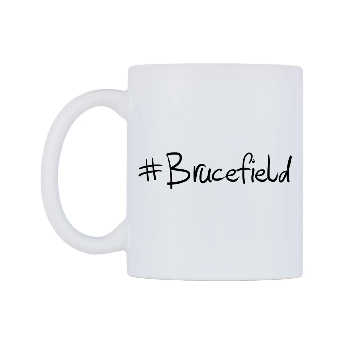 Brucefield Mug — mug, right side, on a white background