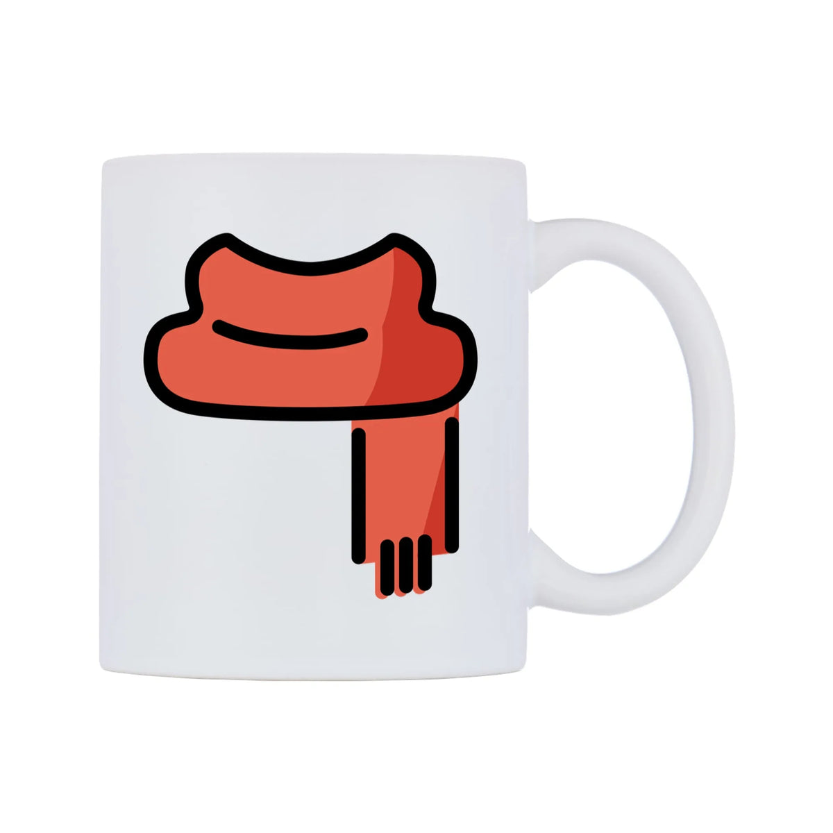 Scarf Emoji Mug — mug, left side, on a white background