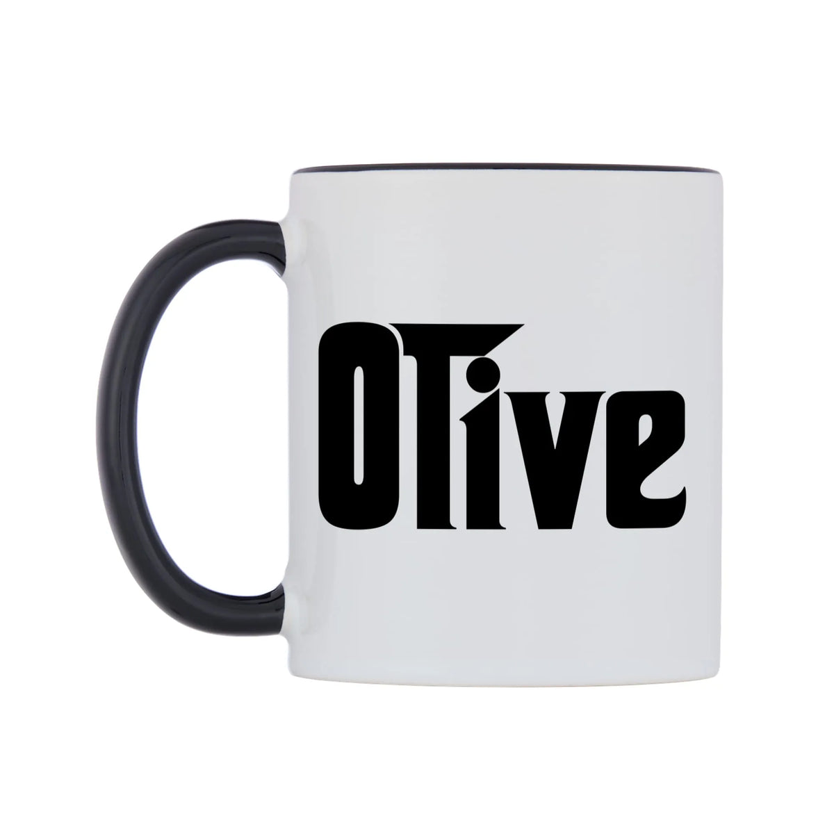 Olive - Godfather Themed Mug — white 11oz gloss mug with a black inside and handle, right side, on a white background
