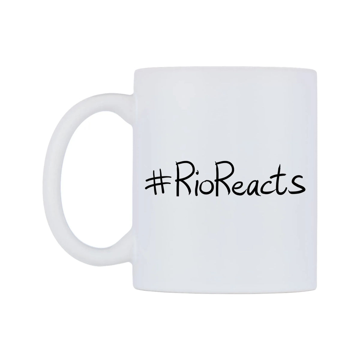 RioReacts Mug — mug, right side, on a white background