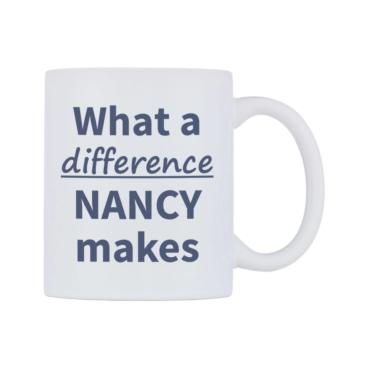 What a difference NANCY makes Mug — mug, left side, on a white background