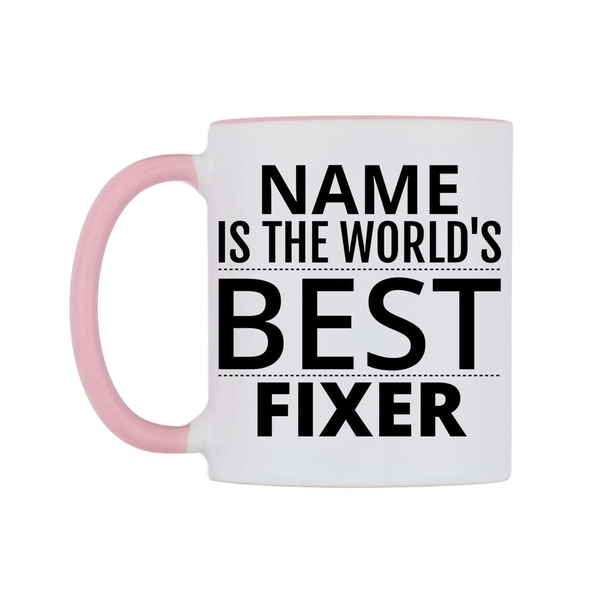 Imaginary Friends are People Too! Mug — white 11oz gloss mug with a pink inside and handle, right side, on a white background