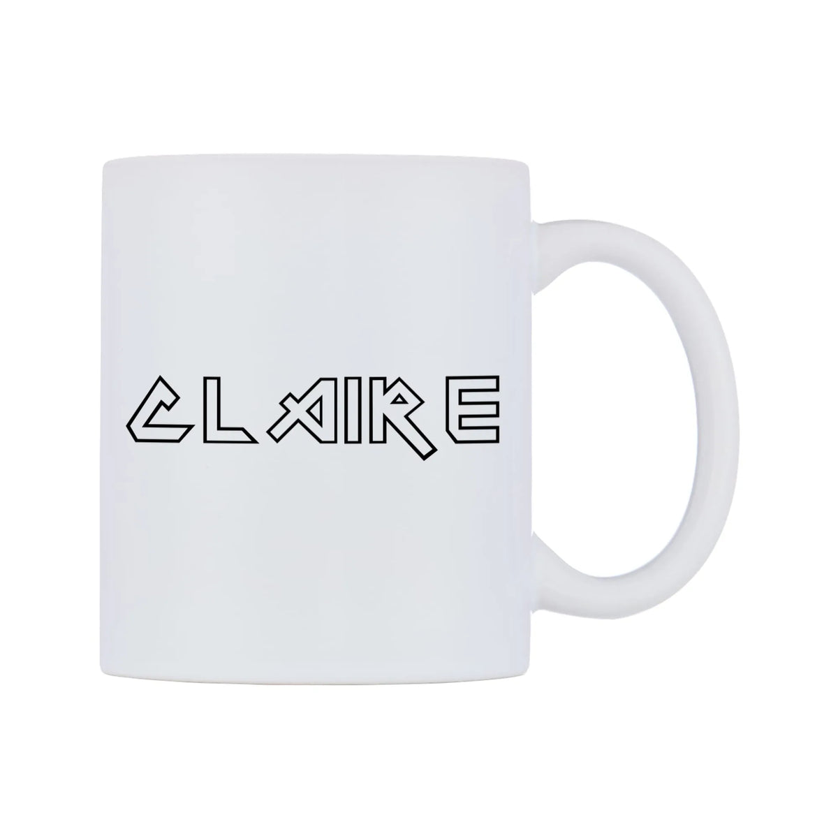 Claire - Iron Maiden Themed Mug — white 11oz gloss mug, left side, on a white background