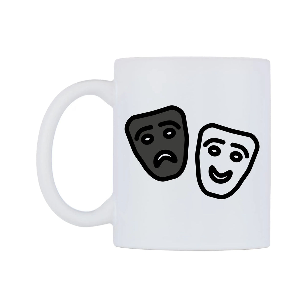 Performing Arts Emoji Mug — mug, right side, on a white background