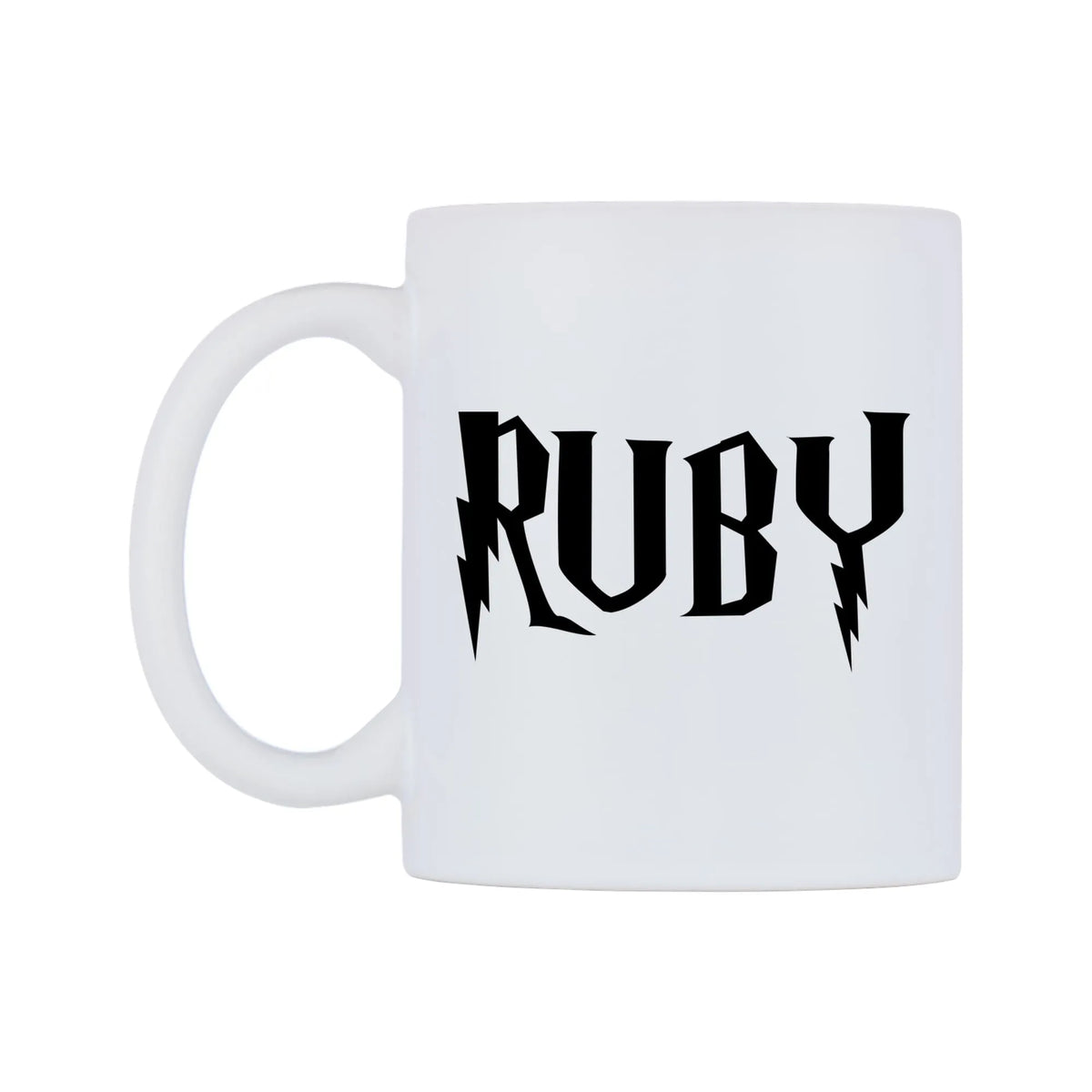 Ruby - Wizard Themed Mug — white 11oz gloss mug, right side, on a white background
