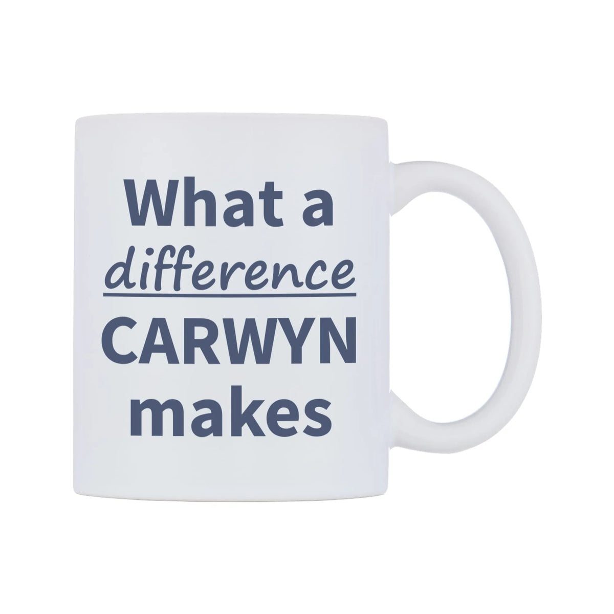 What a difference CARWYN makes Mug — mug, left side, on a white background