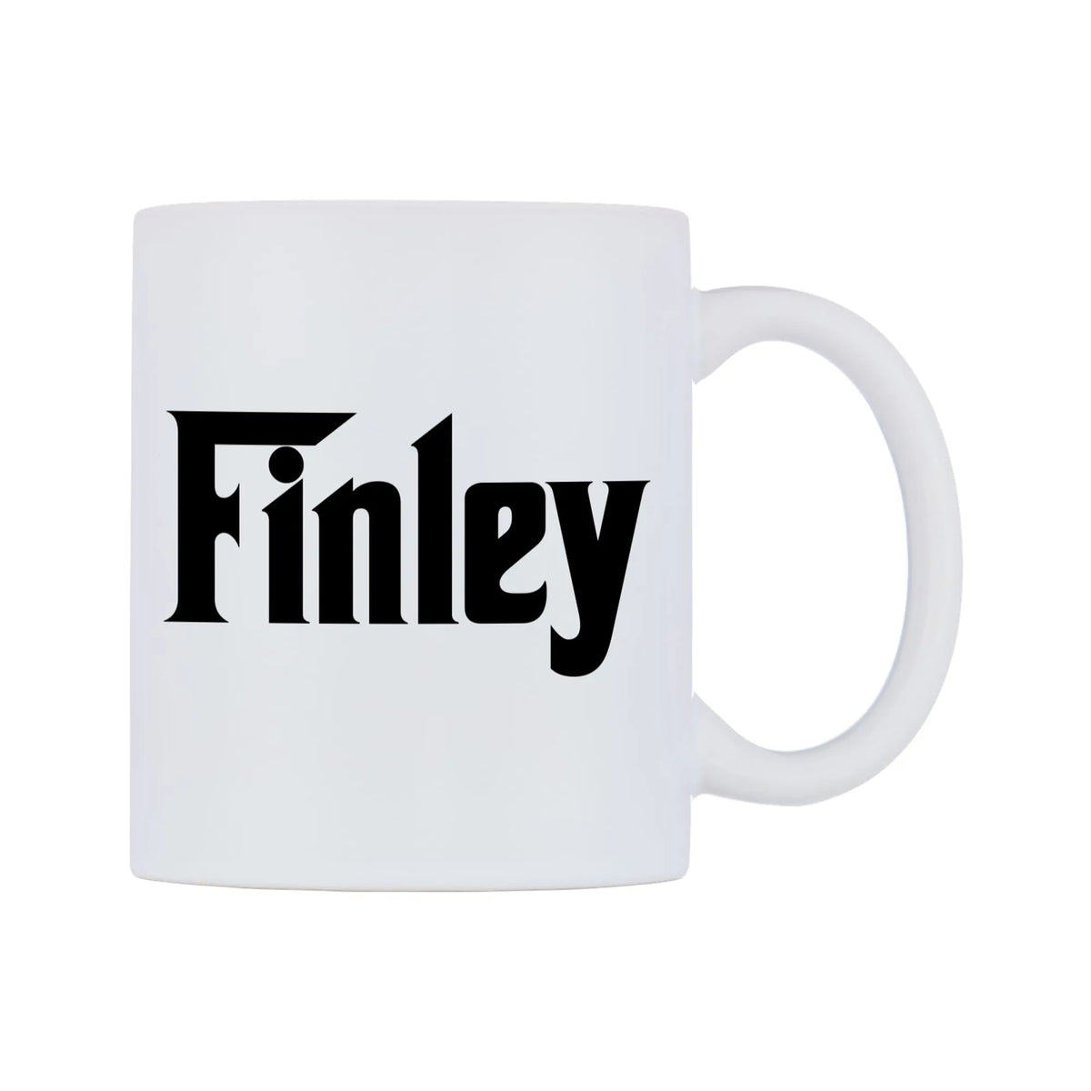 Finley - Godfather Themed Mug — white 11oz gloss mug, left side, on a white background
