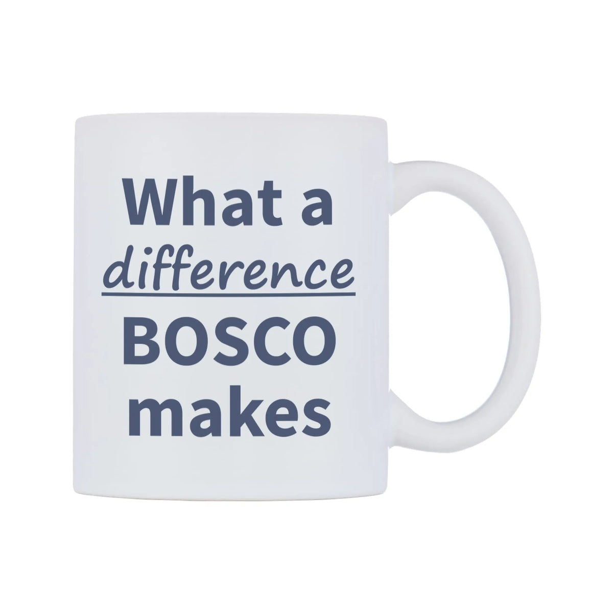 What a difference BOSCO makes Mug — mug, left side, on a white background