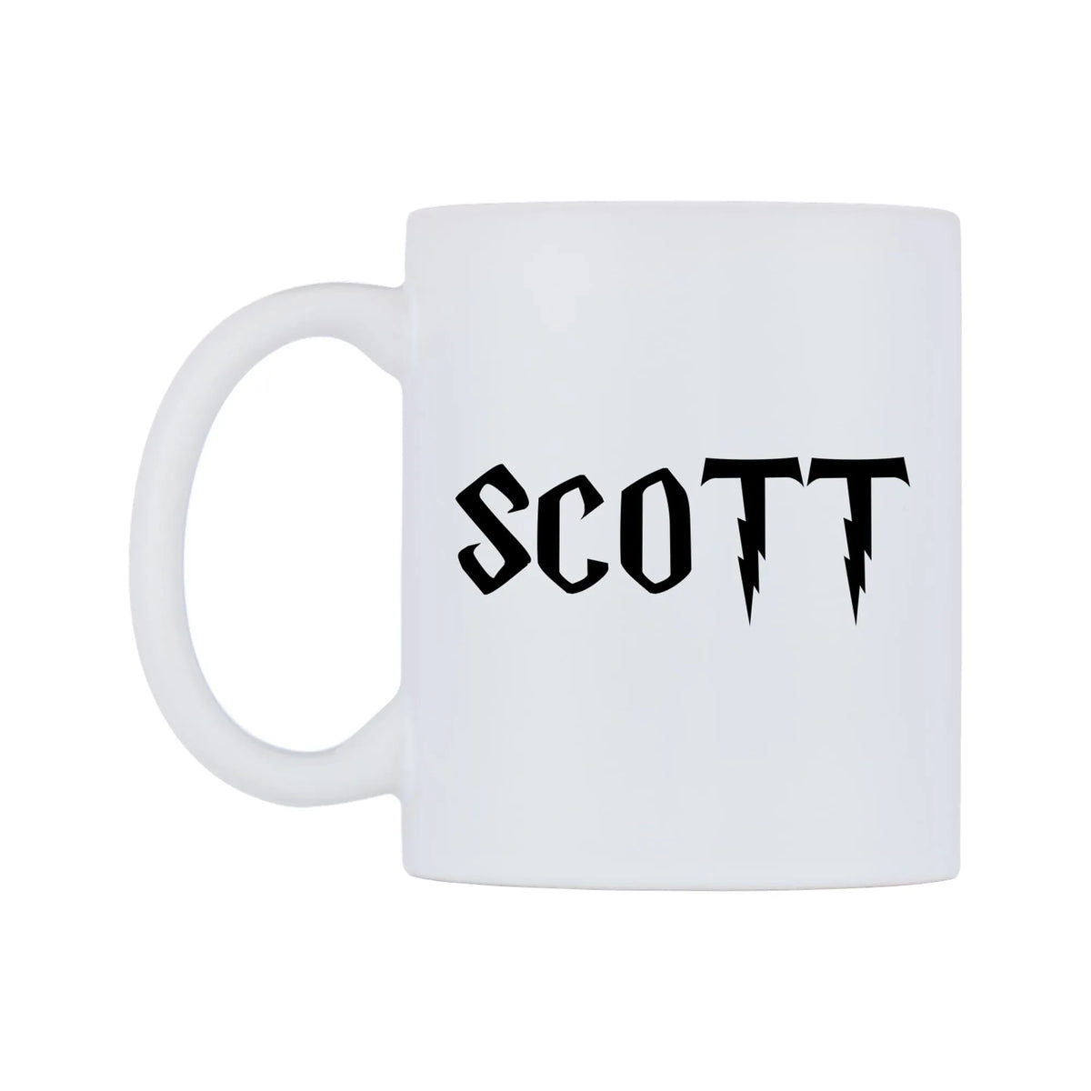 Scott - Wizard Themed Mug — white 11oz gloss mug, right side, on a white background