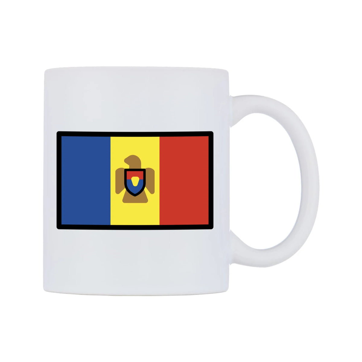 Moldova Flag Emoji Mug — mug, left side, on a white background