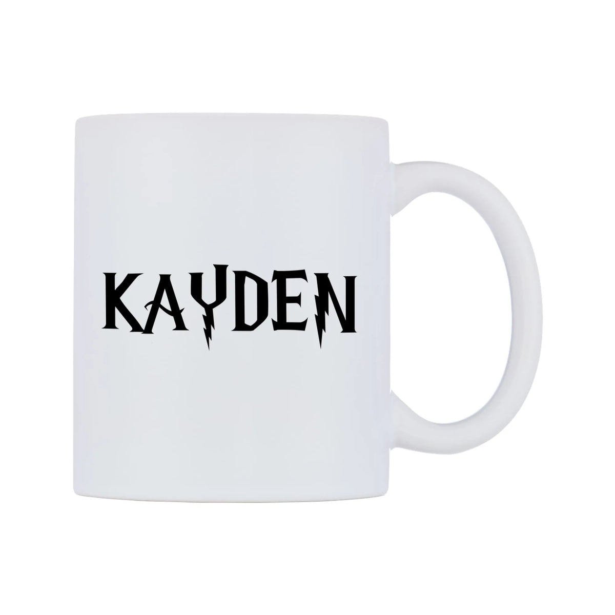 Kayden - Wizard Themed Mug — mug, left side, on a white background