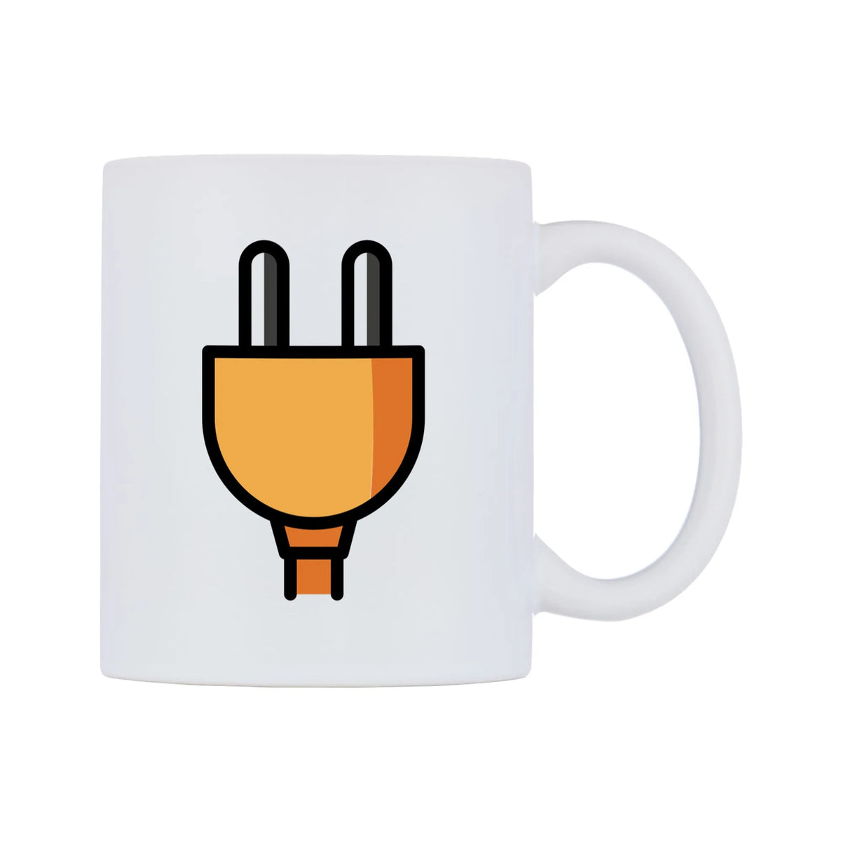 Electric Plug Red Emoji Mug — mug, left side, on a white background