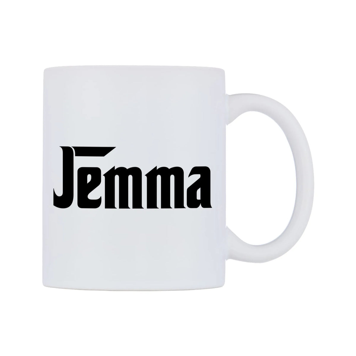 Jemma - Godfather Themed Mug — white 11oz gloss mug, left side, on a white background