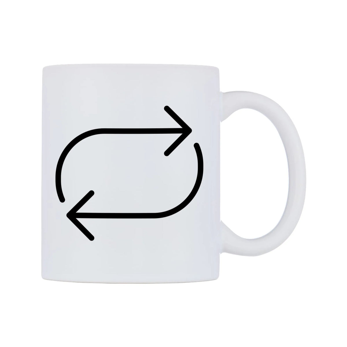 Repeat Button Emoji Mug — mug, left side, on a white background