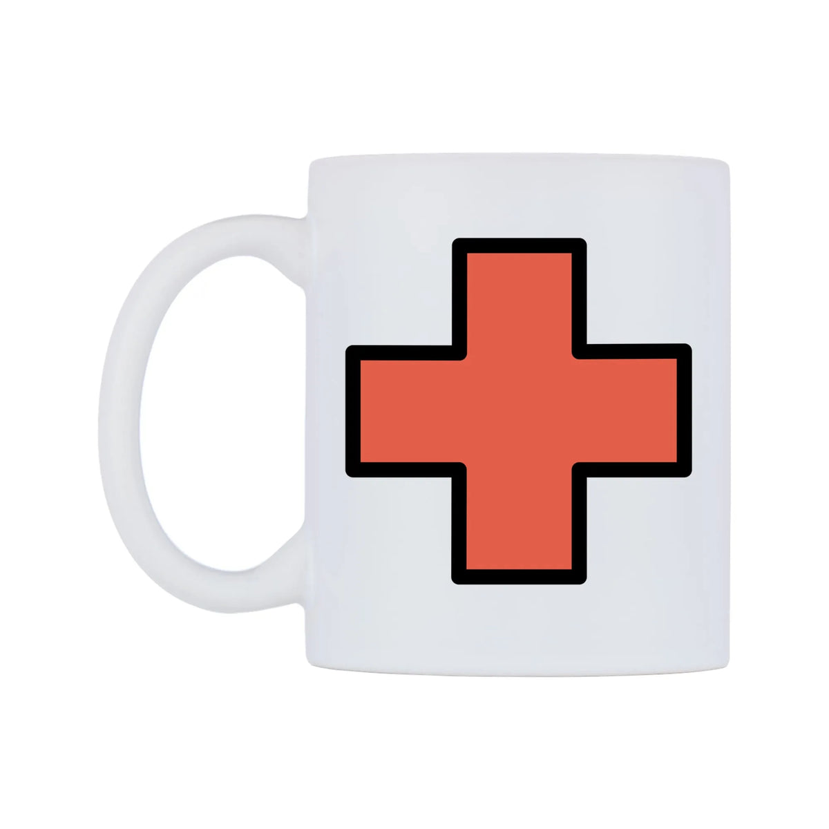 First Aid Emoji Mug — mug, right side, on a white background