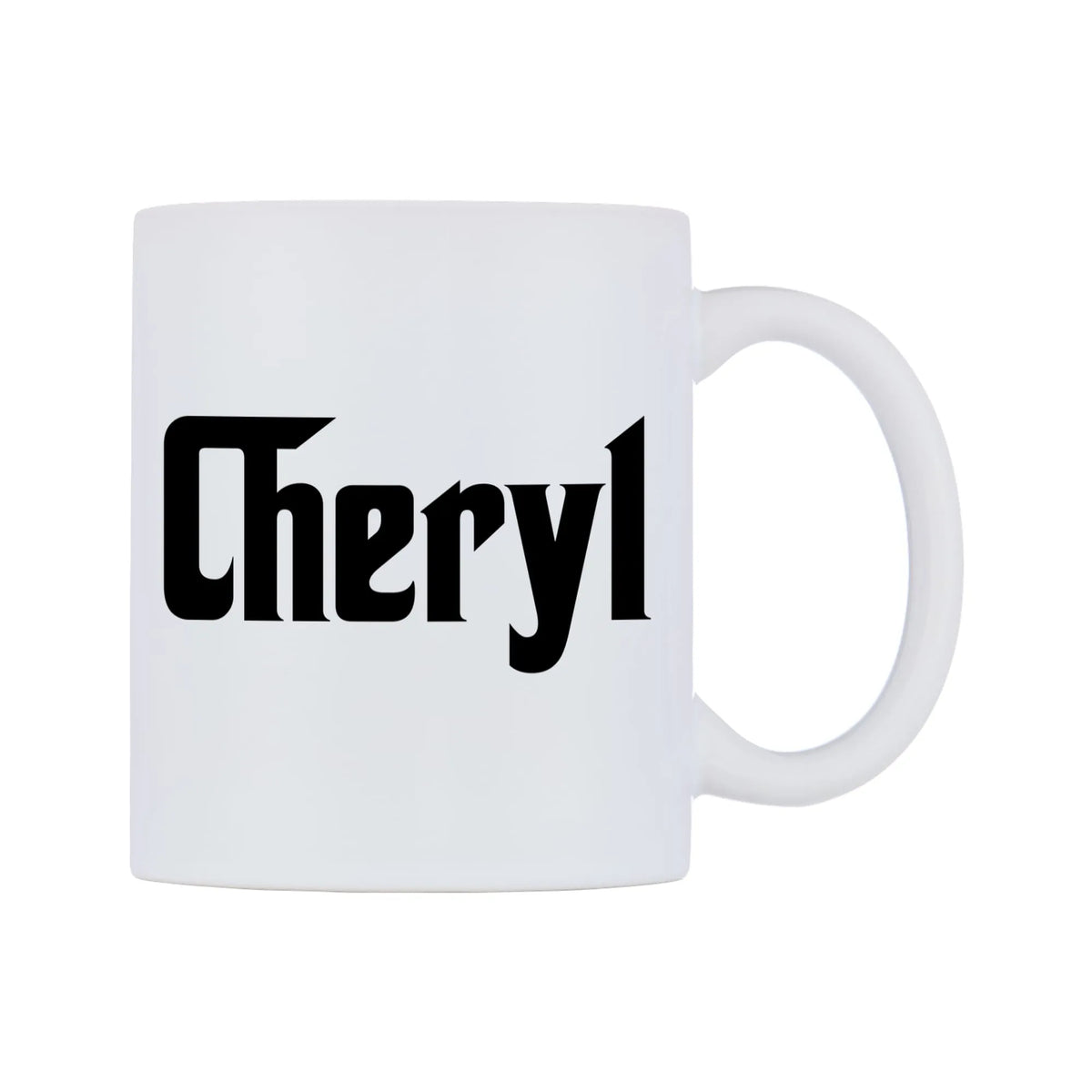 Cheryl - Godfather Themed Mug — white 11oz gloss mug, left side, on a white background