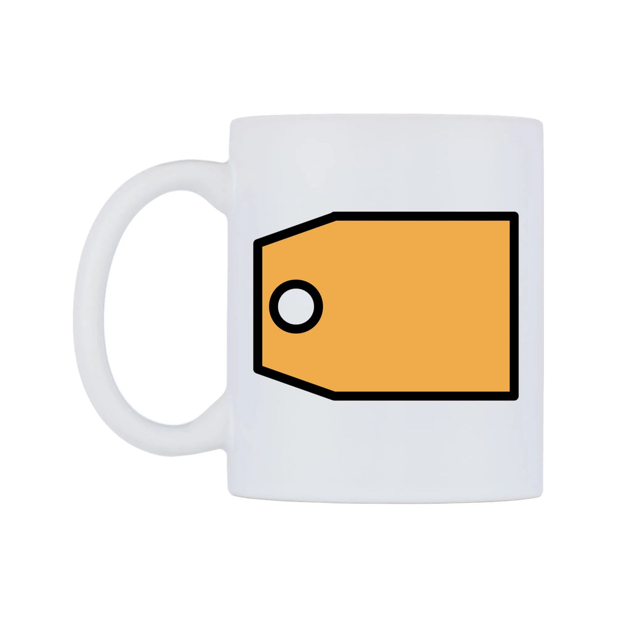 Label Emoji Mug — mug, right side, on a white background