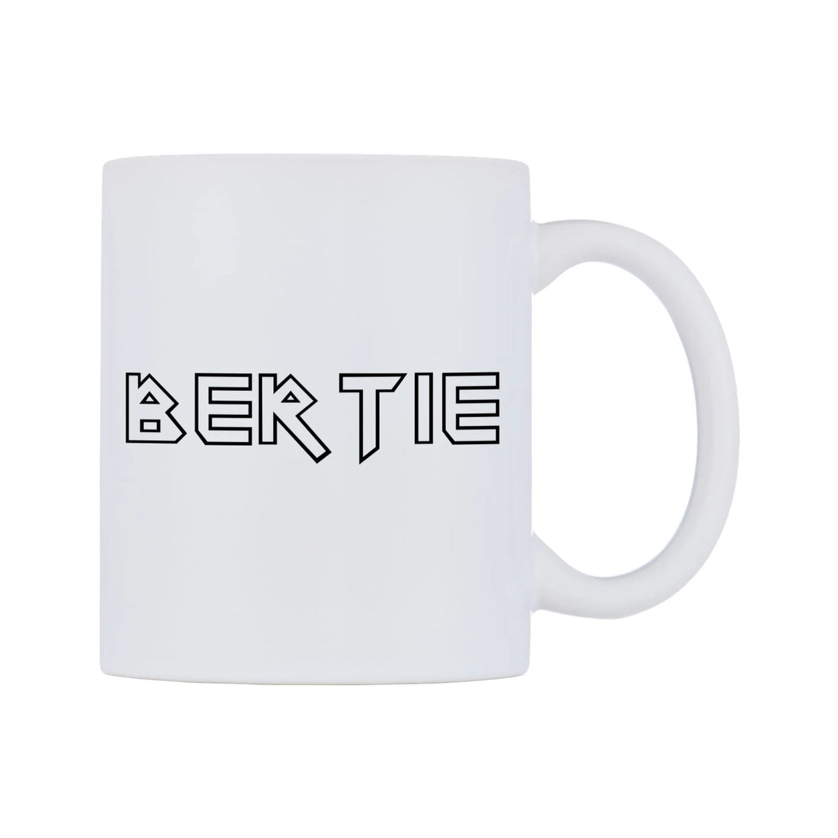 Bertie - Iron Maiden Themed Mug — white 11oz gloss mug, left side, on a white background