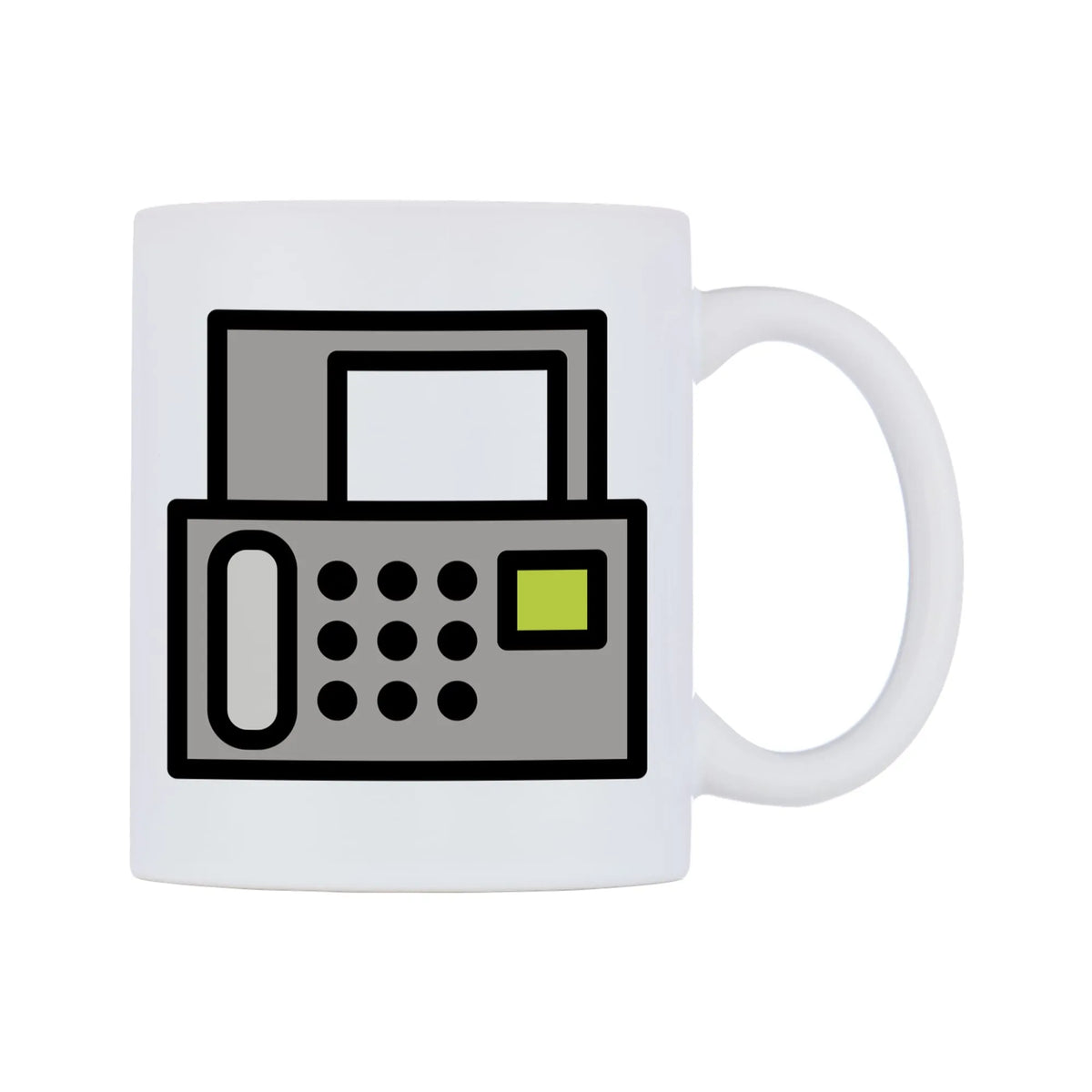 Fax Machine Emoji Mug — mug, left side, on a white background