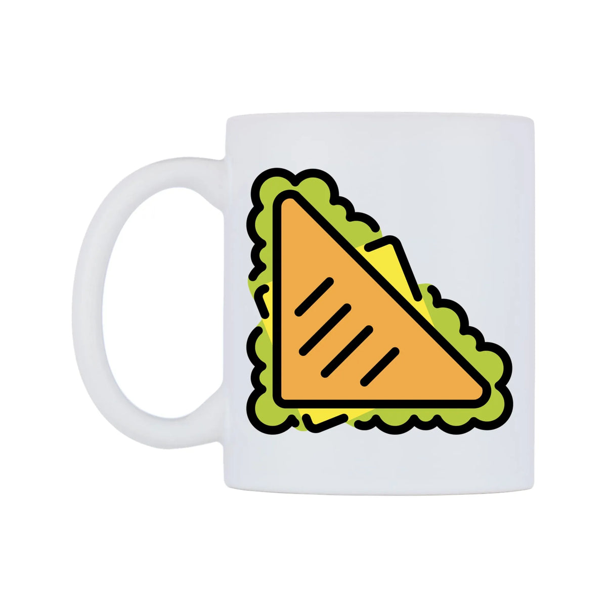 Sandwich Emoji Mug — mug, right side, on a white background