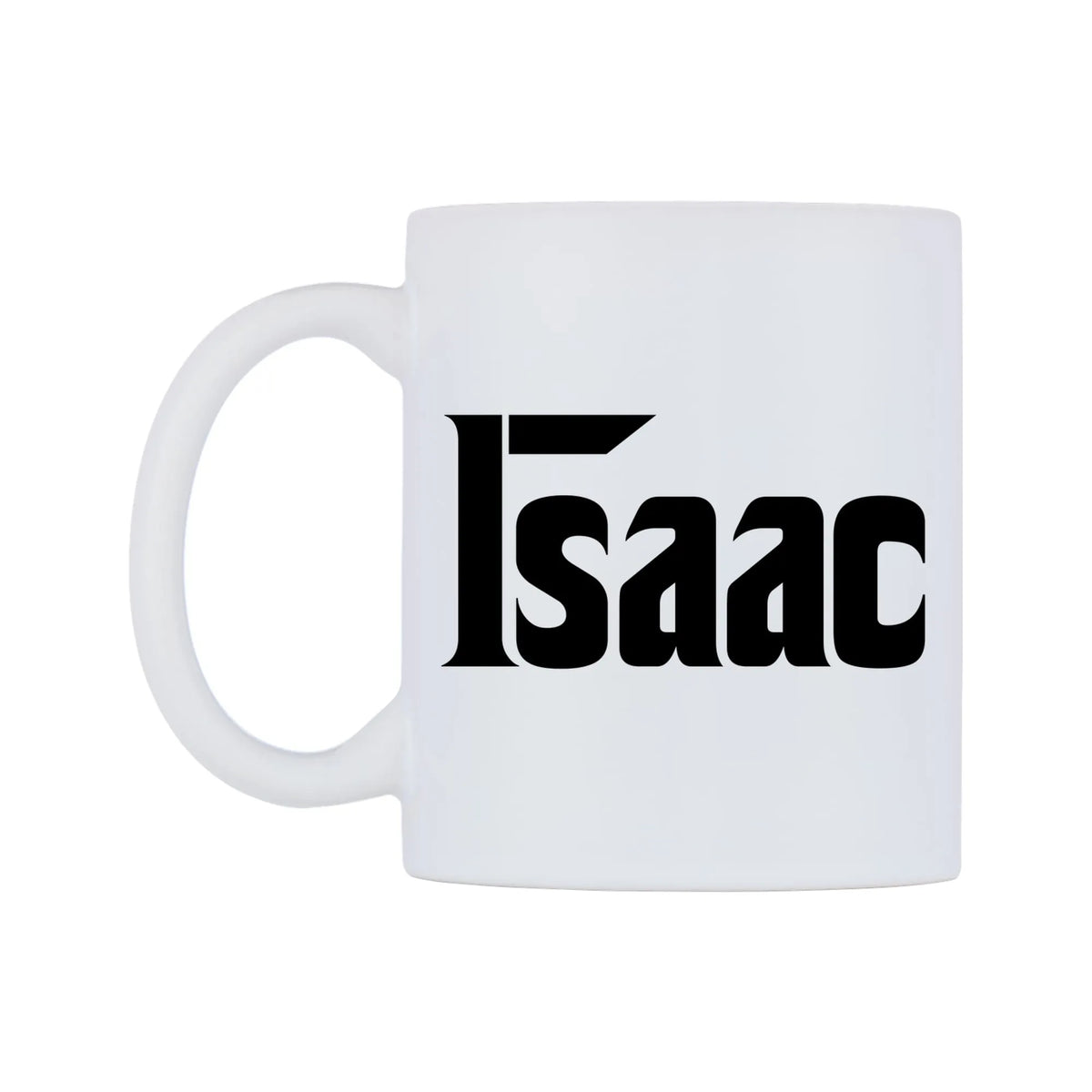 Isaac - Godfather Themed Mug — white 11oz gloss mug, right side, on a white background