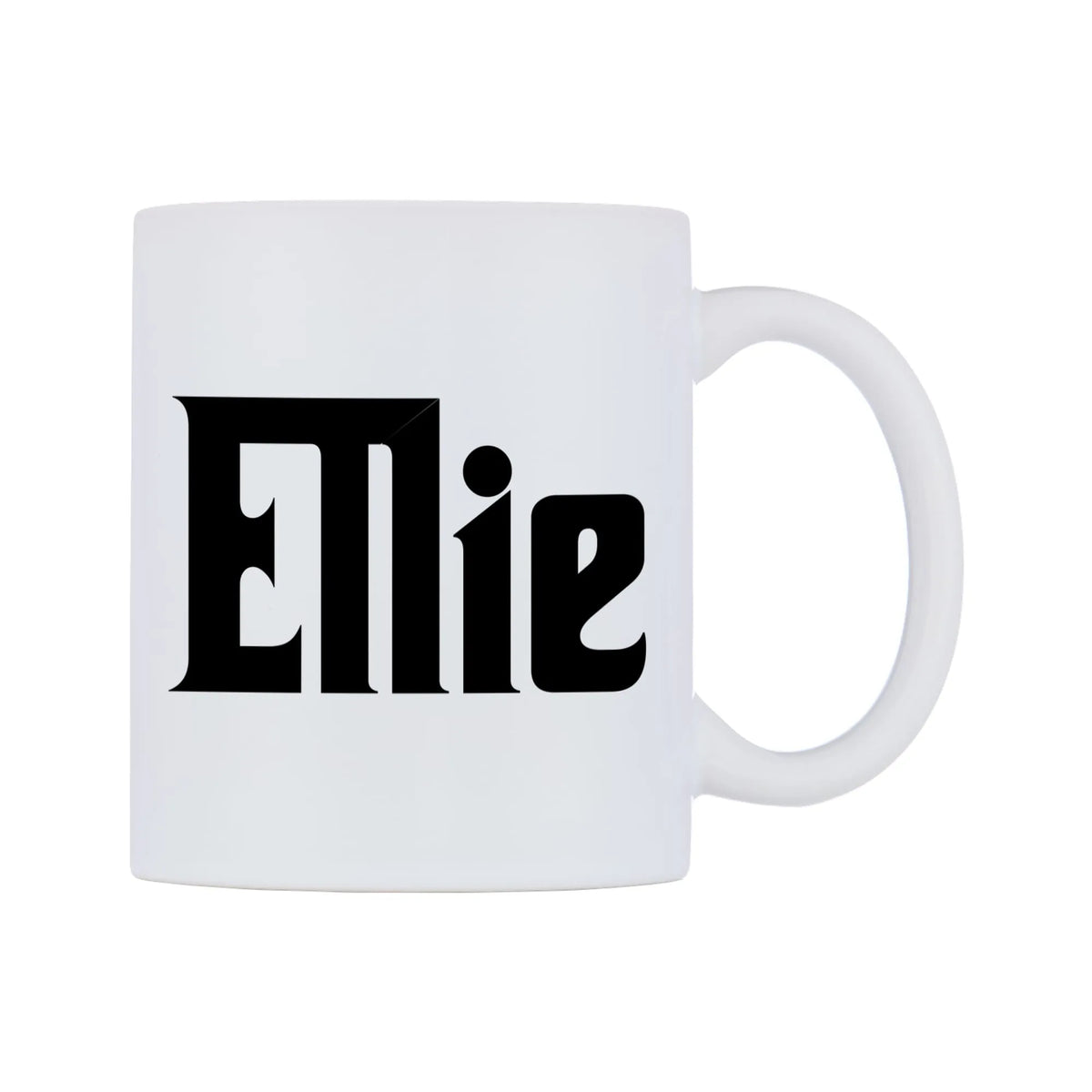 Ellie - Godfather Themed Mug — white 11oz gloss mug, left side, on a white background