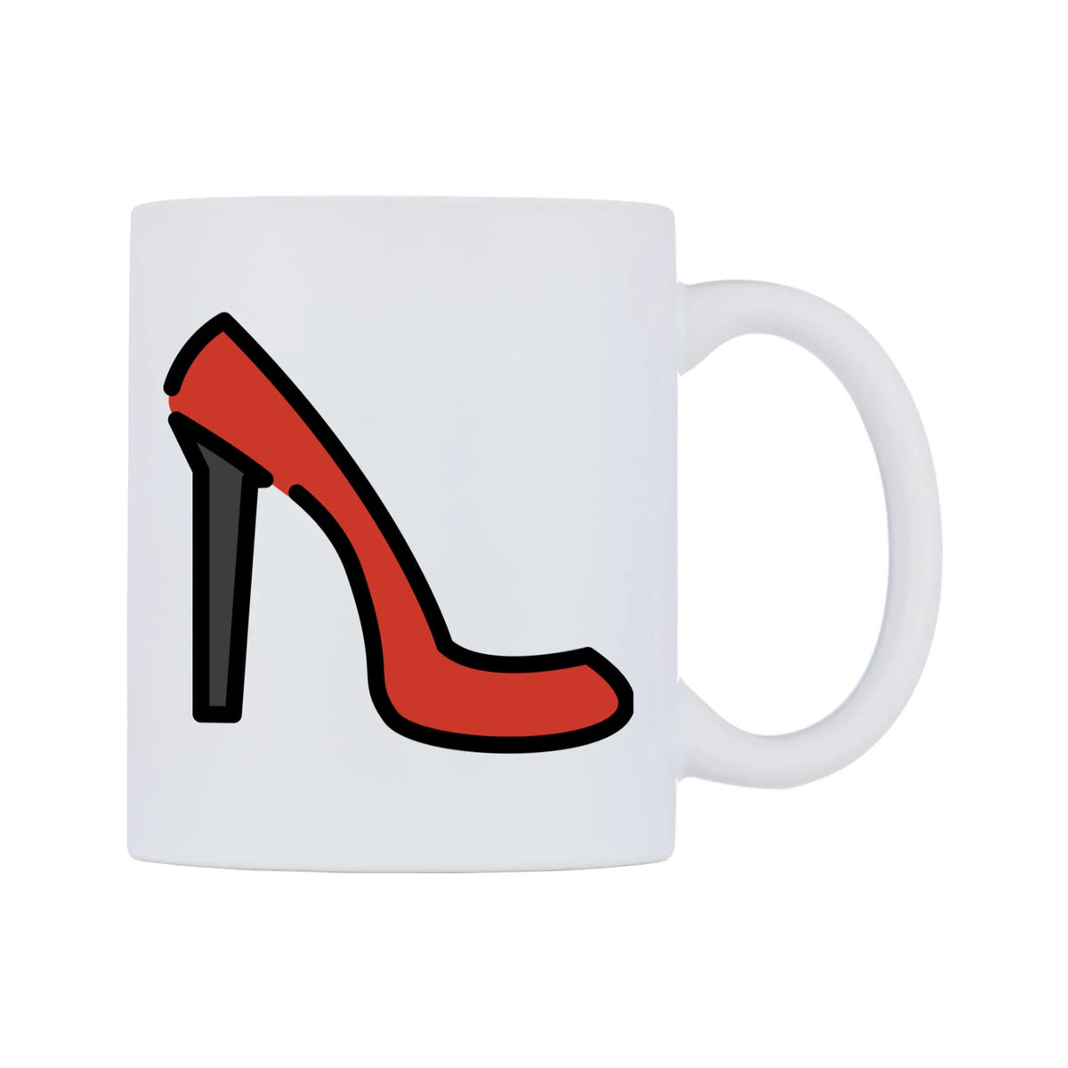 High-Heeled Shoe Emoji Mug — mug, left side, on a white background
