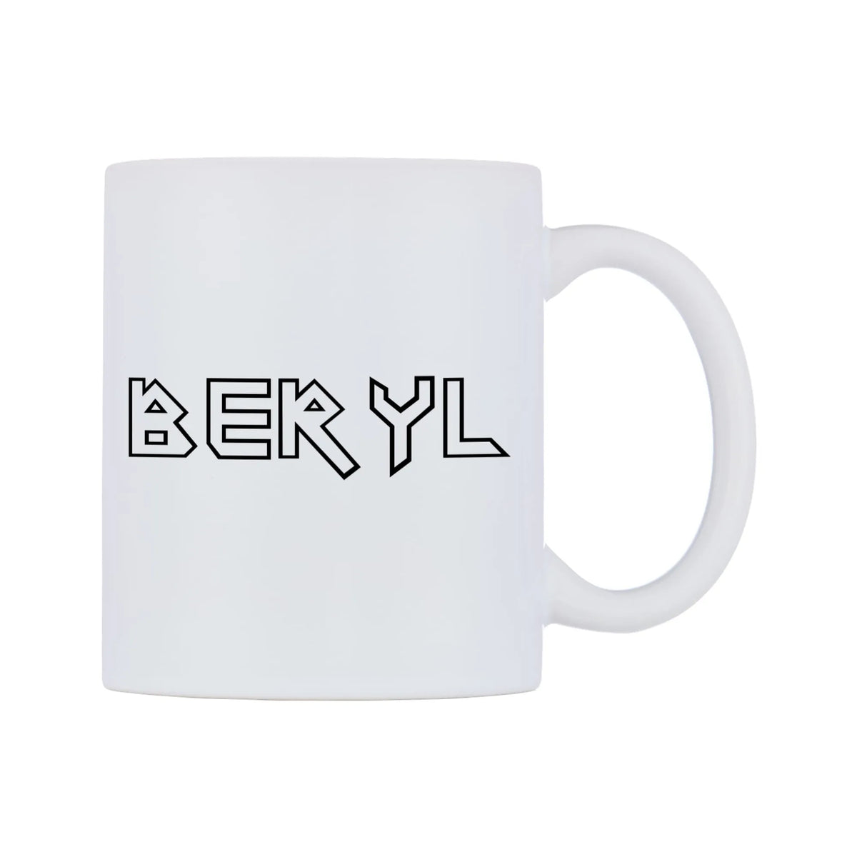 Beryl - Iron Maiden Themed Mug — white 11oz gloss mug, left side, on a white background