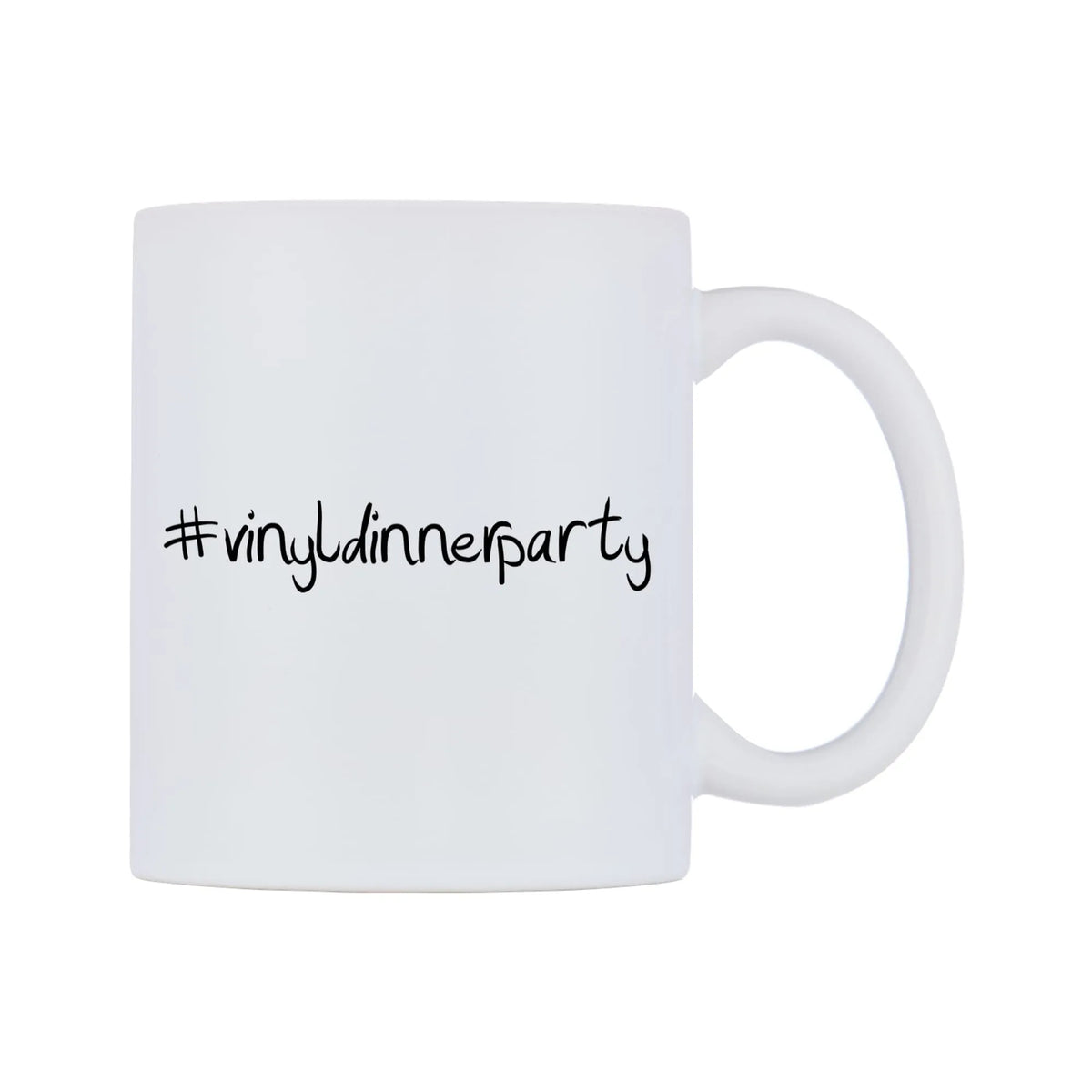 vinyldinnerparty Mug — mug, left side, on a white background