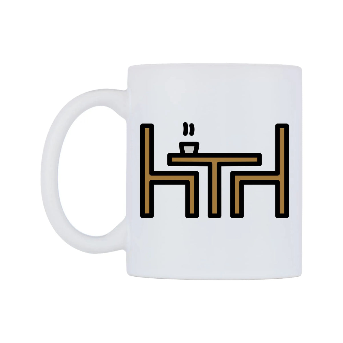 Cafeteria Emoji Mug — mug, right side, on a white background