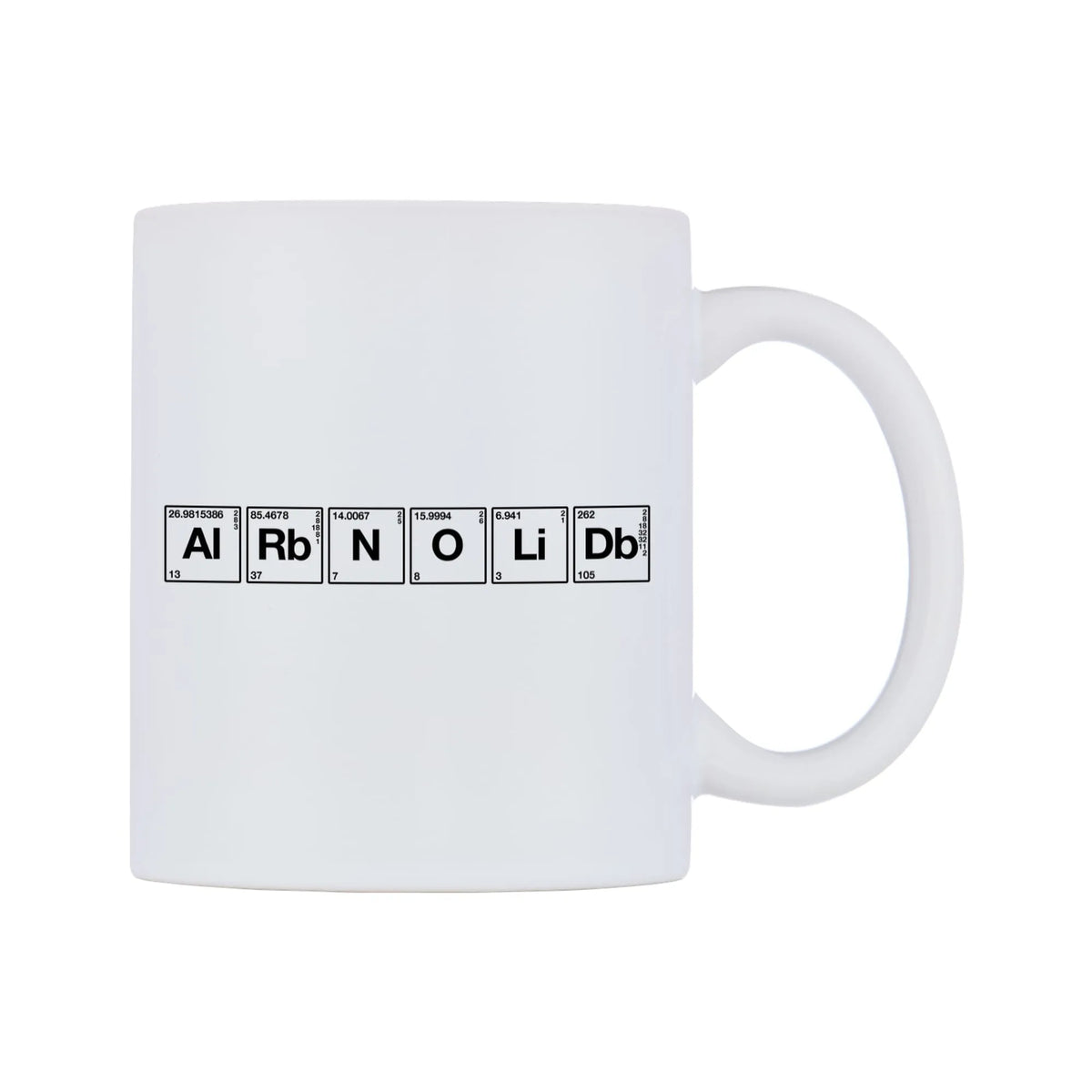 Arnold - Chemistry Themed Mug — mug, left side, on a white background