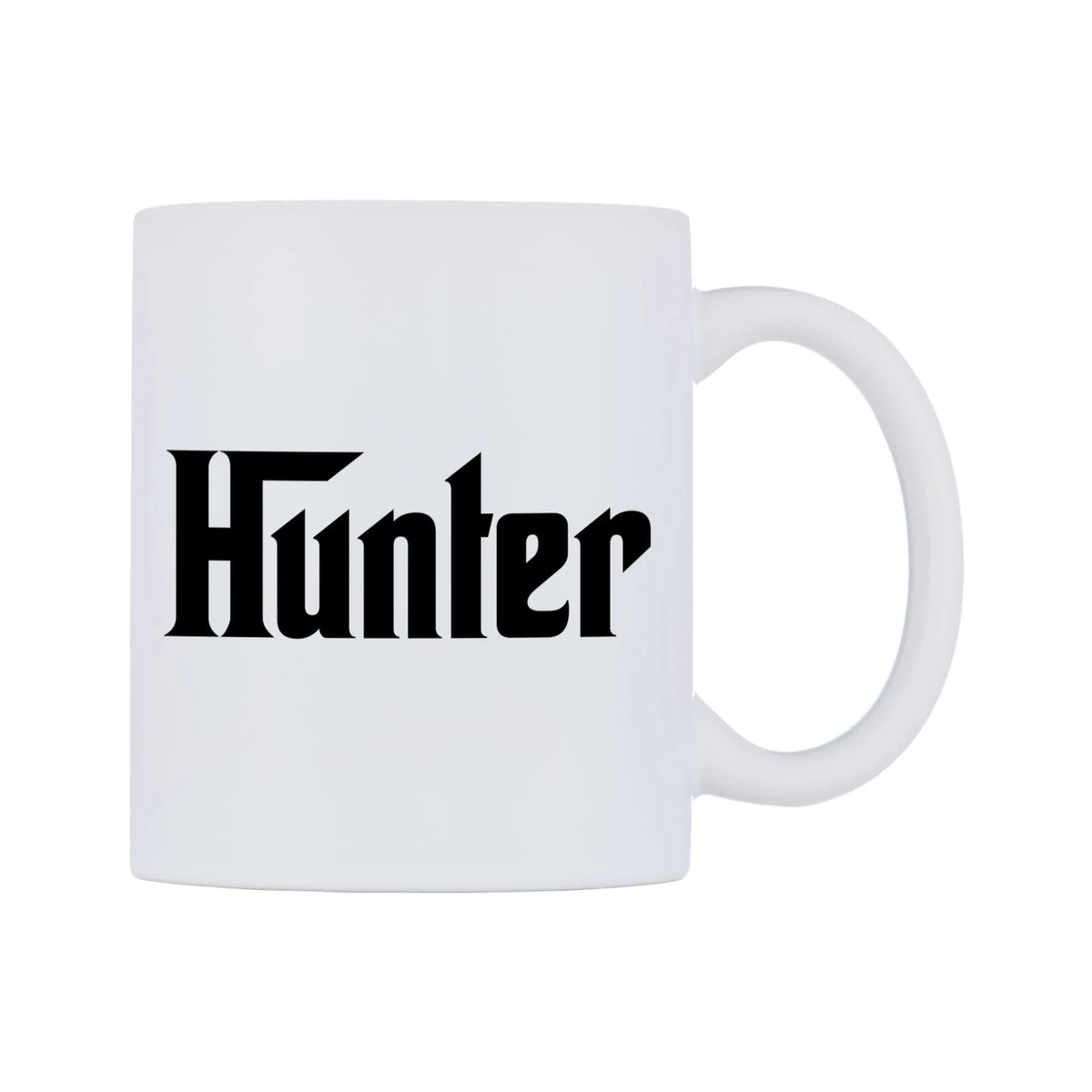 Hunter - Godfather Themed Mug — mug, left side, on a white background