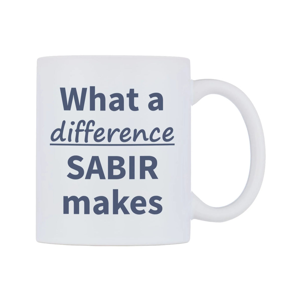 What a difference SABIR makes Mug — mug, left side, on a white background