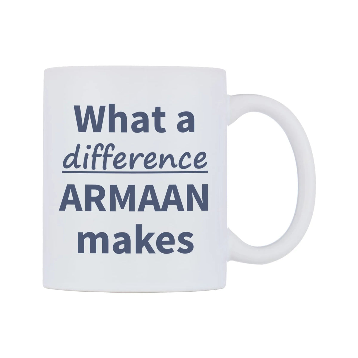 What a difference ARMAAN makes Mug — mug, left side, on a white background