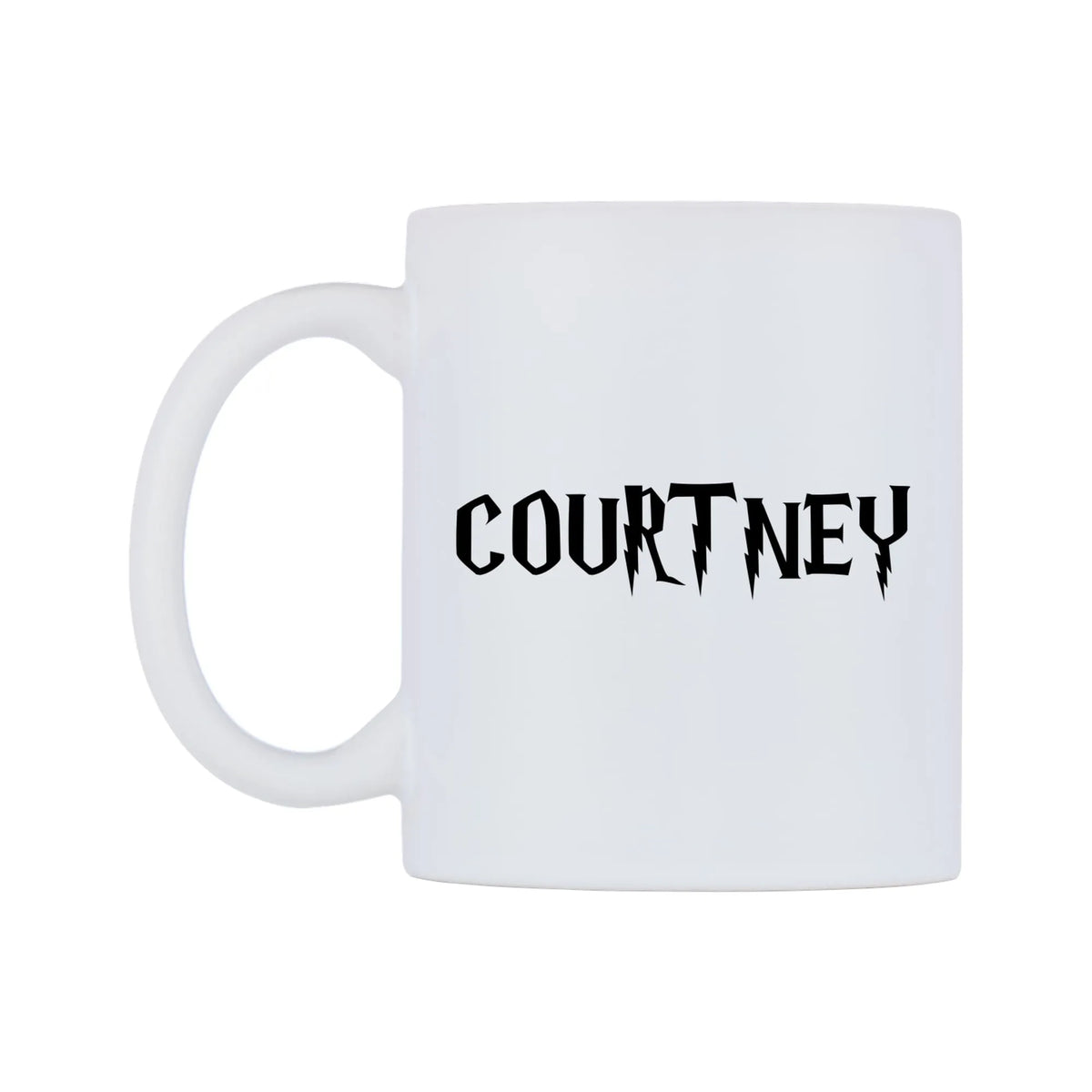 Courtney - Wizard Themed Mug — white 11oz gloss mug, right side, on a white background