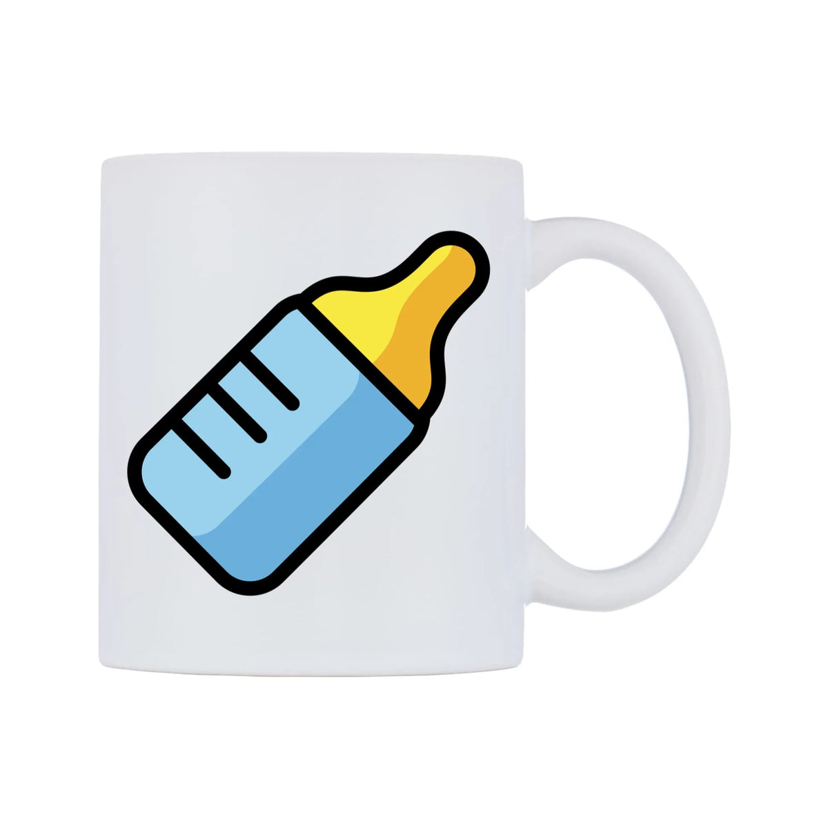 Baby Bottle Emoji Mug — mug, left side, on a white background