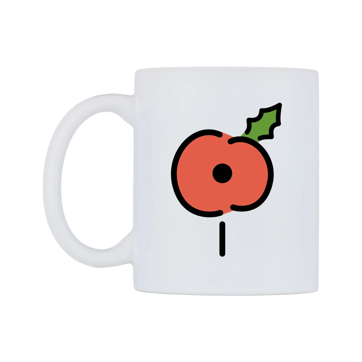 Poppy Emoji Mug — mug, right side, on a white background