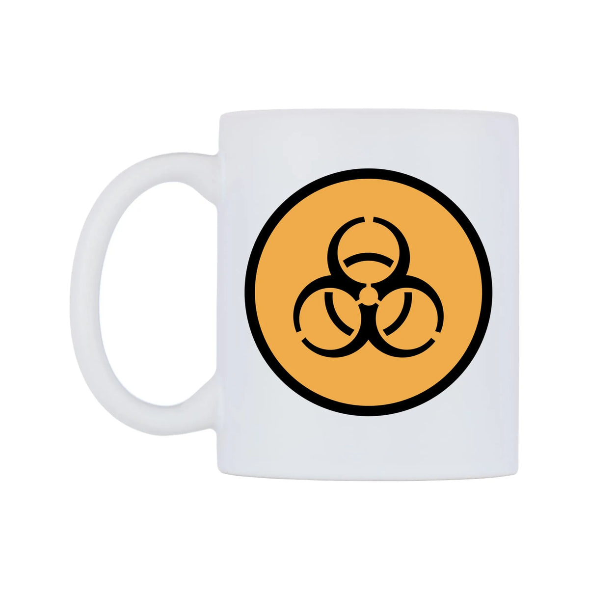Biohazard Emoji Mug — mug, right side, on a white background