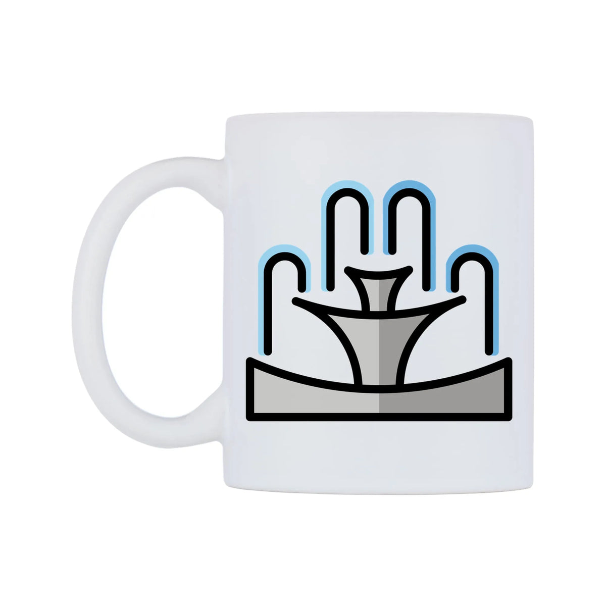 Fountain Emoji Mug — mug, right side, on a white background