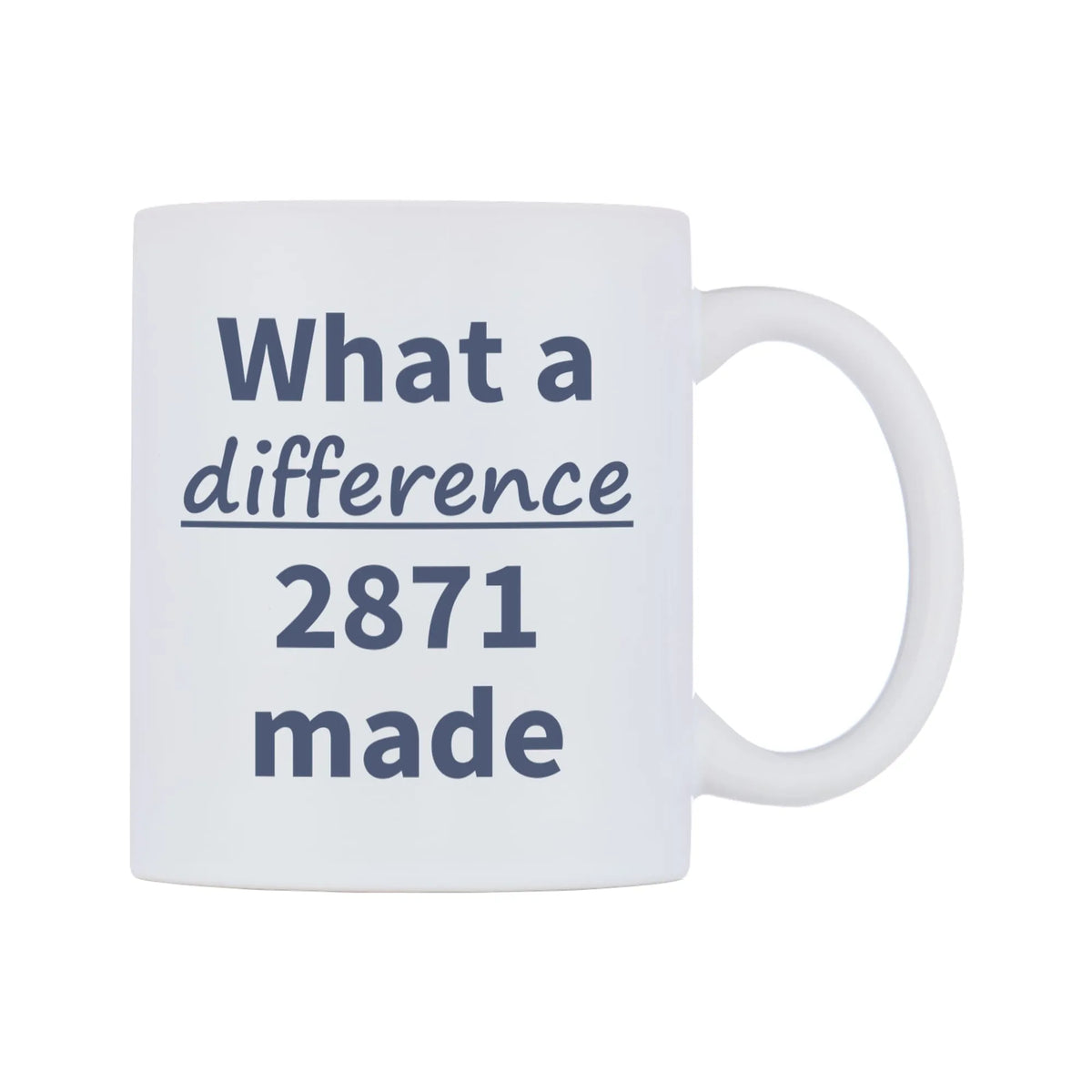 What a difference 2871 made Mug — mug, left side, on a white background