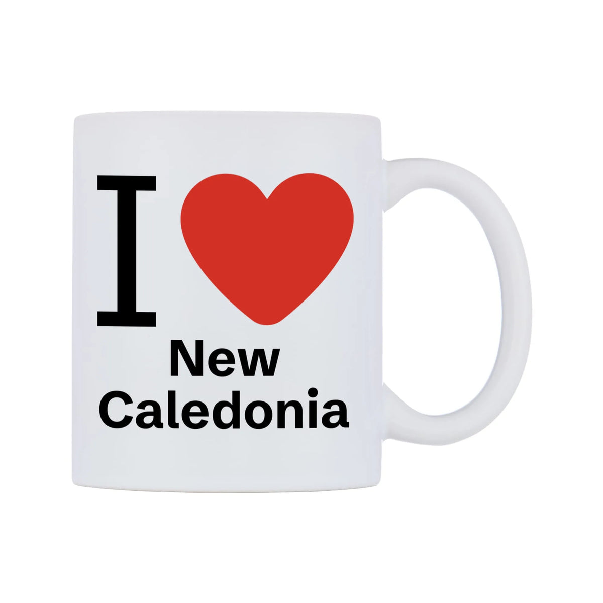 I Love New Caledonia Mug — mug, left side, on a white background