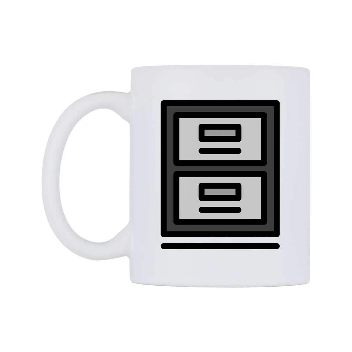 File Cabinet Emoji Mug — mug, right side, on a white background